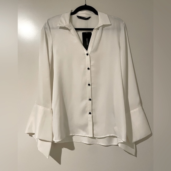 Zara Tops - NWT Zara Silky Button Down w Statement Sleeves